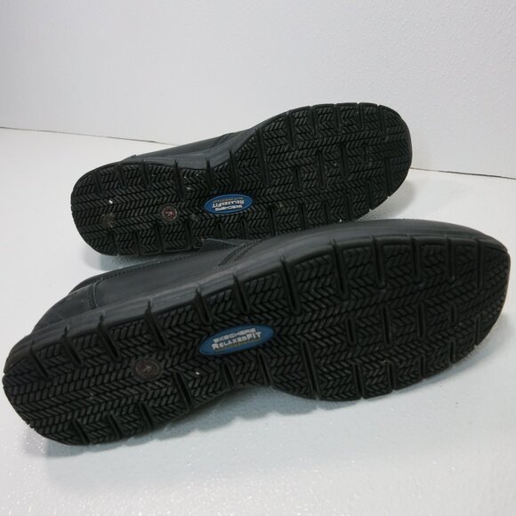 Skechers Leather Work Slip Resistant Comfort Loafers Men's Footwear Shoes Sz 13 - Picture 4 of 6
